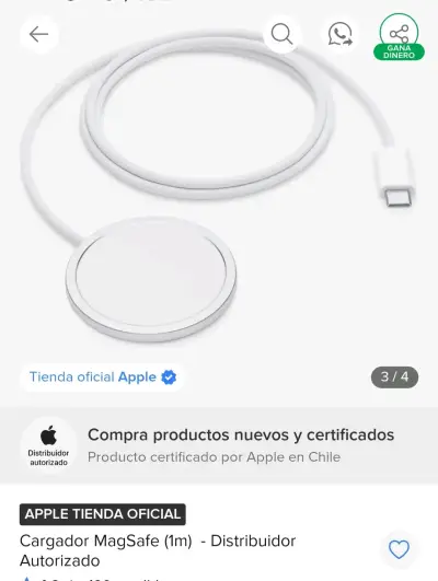 Cargador MagSafe Apple 1m Nuevo - miniatura 5