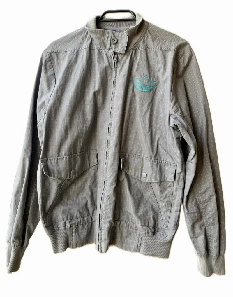 Chaqueta ADIDAS deportiva gris con logo bordado - 1