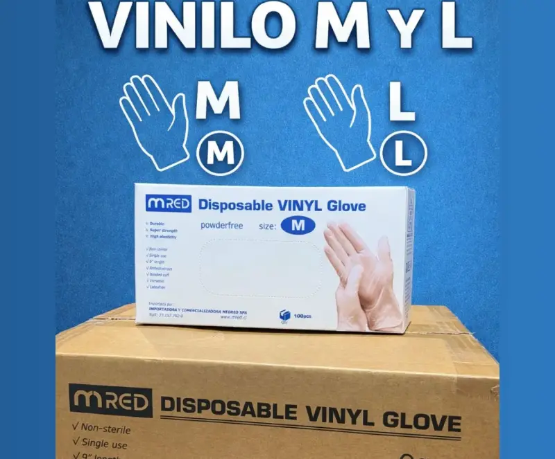 Guantes de vinilo desechables MRED talla M