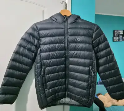 Chaqueta acolchada negra con gorro para niño - miniatura 1