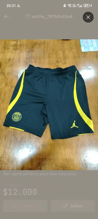 Shorts PSG Jordan negro/ amarillos - miniatura 1