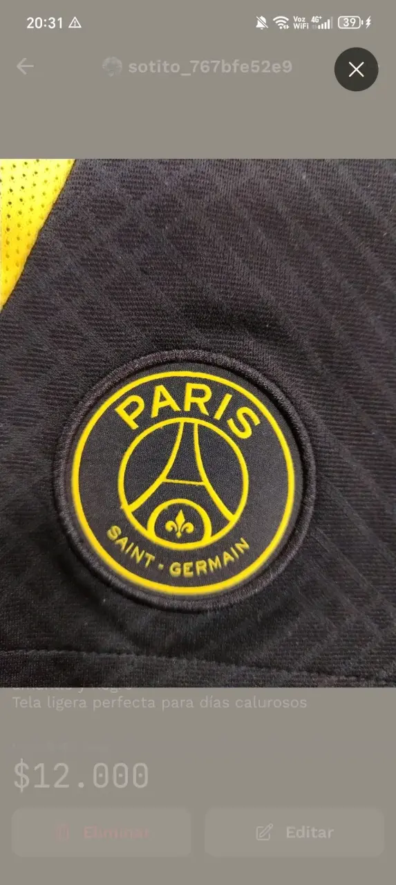 Shorts PSG Jordan negro/ amarillos - 3
