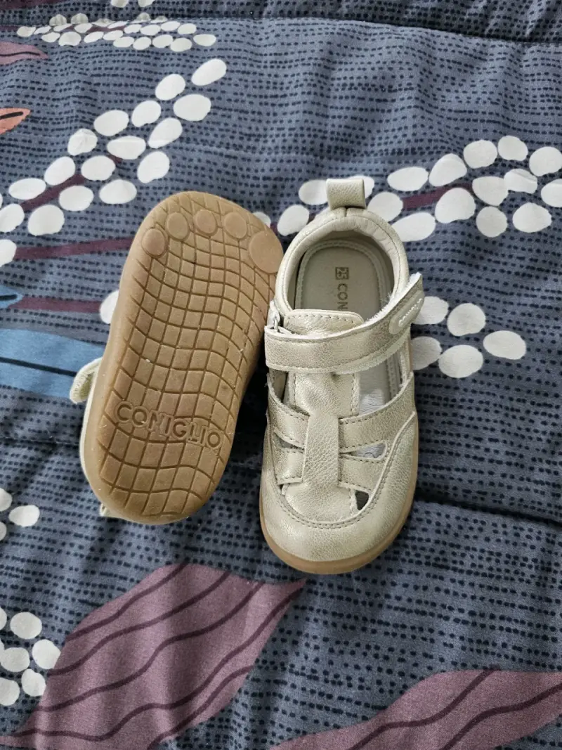 Zapatos de bebé dorados y blanco coniglio talla 25 - 3