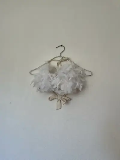 Disfraz de plumas blanco con accesorios - miniatura 1