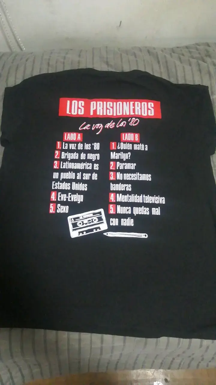 Polera negra de Los Prisioneros La Voz de los 80 - 2
