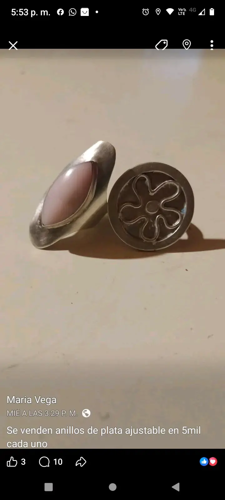 Anillos de plata ajustables con diseño único - 1