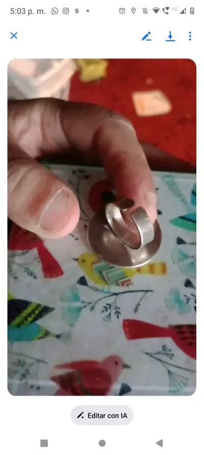 Anillos de plata ajustables con diseño único - miniatura 3