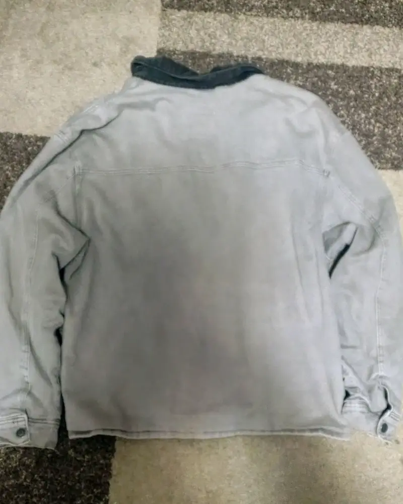 Chaqueta de hombre gris con cuello contrastante - 2