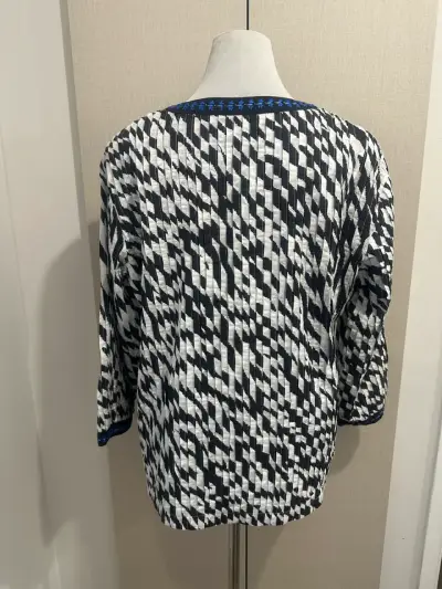 Chaqueta Boho blanco con negro y azul - miniatura 2