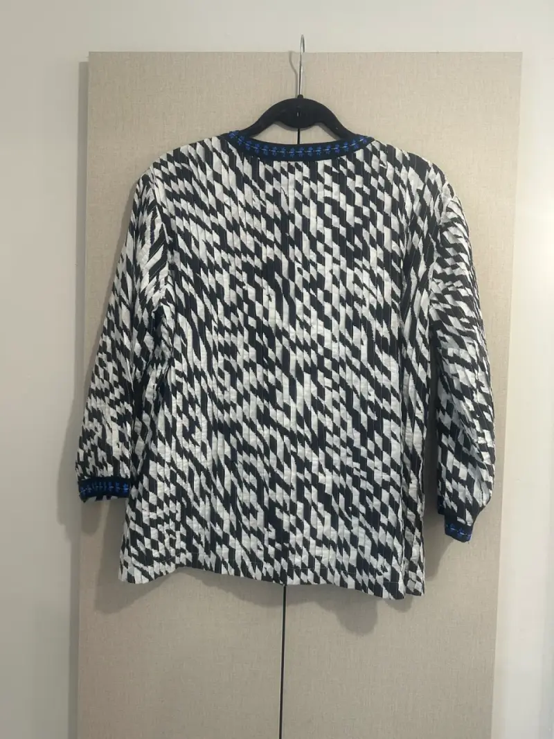 Chaqueta Boho blanco con negro y azul - 5