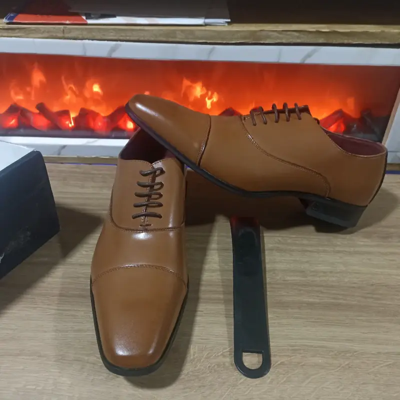 Zapatos formales de cuero marrón talla 44 - 2