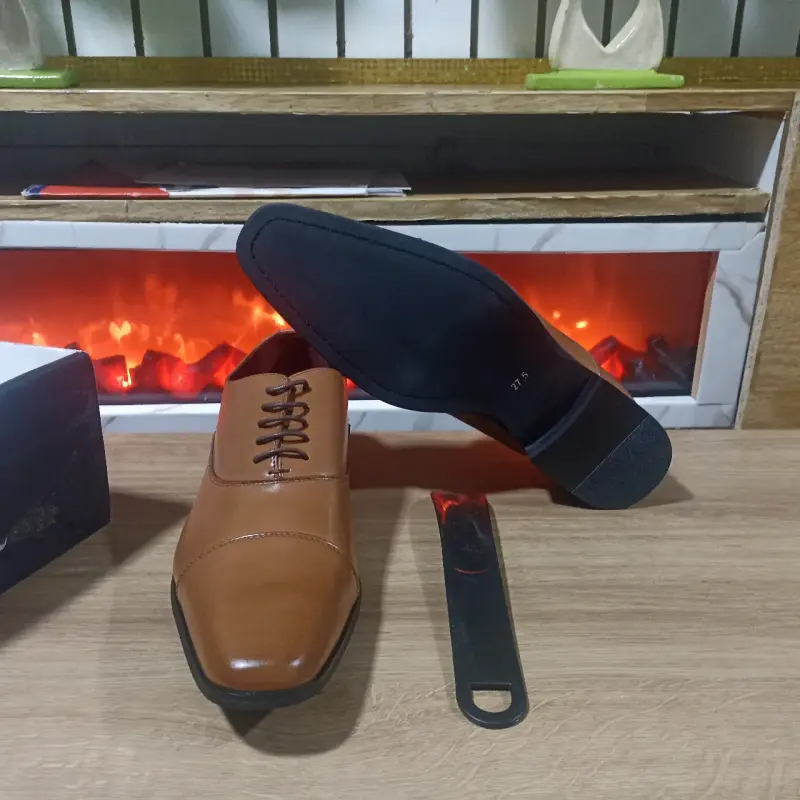 Zapatos formales de cuero marrón talla 44 - 3