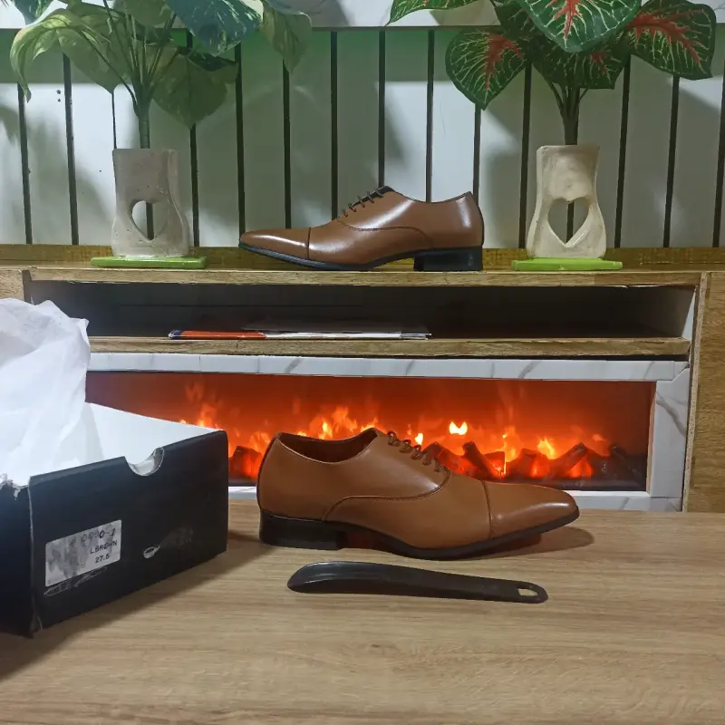 Zapatos formales de cuero marrón talla 44 - 4