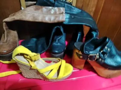 Botines de cuero negro con tacón alto - miniatura 6
