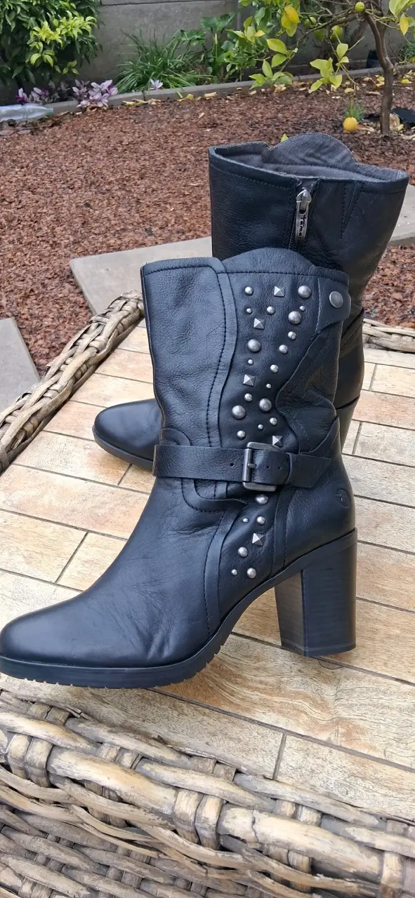 BOTAS TAMARIS N°38 25CM CON TACHAS 100%CUERO - 6