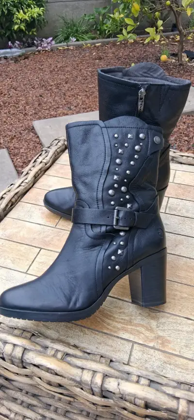 BOTAS TAMARIS N°38 25CM CON TACHAS 100%CUERO - miniatura 6