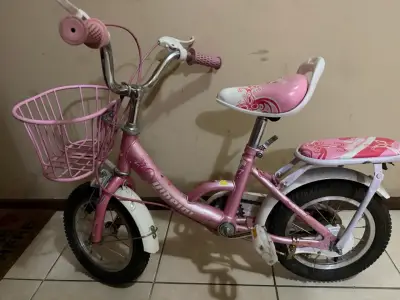 Bicicleta infantil rosada con canasto - miniatura 2