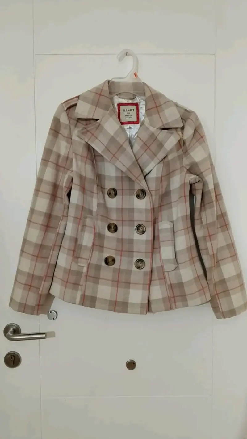 Chaqueta de lana a cuadros Old Navy para mujer