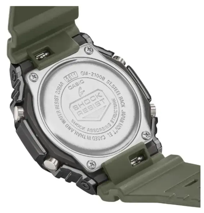 Reloj Casio G-shock Gm-2100b-3adr Verde Metálico - 2