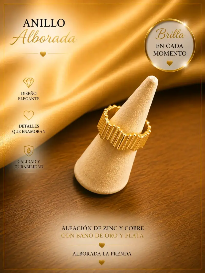 Anillo Alborada con baño de oro y plata