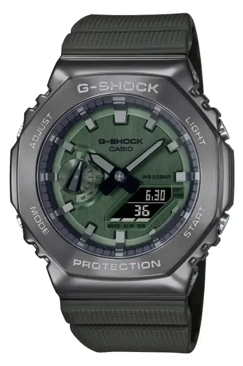 Reloj Casio G-shock Gm-2100b-3adr Verde Metálico - 1