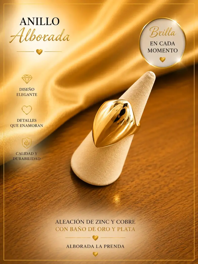 Anillo Alborada con baño de oro y plata