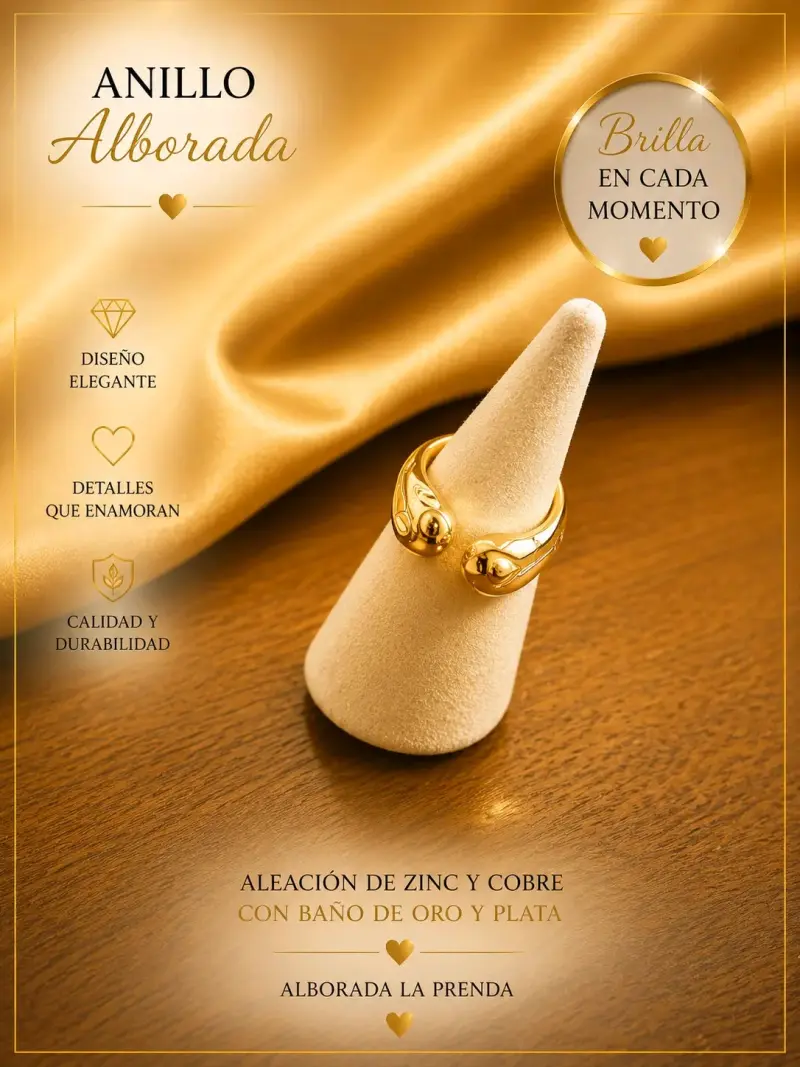 Anillo Alborada con Baño de Oro y Plata