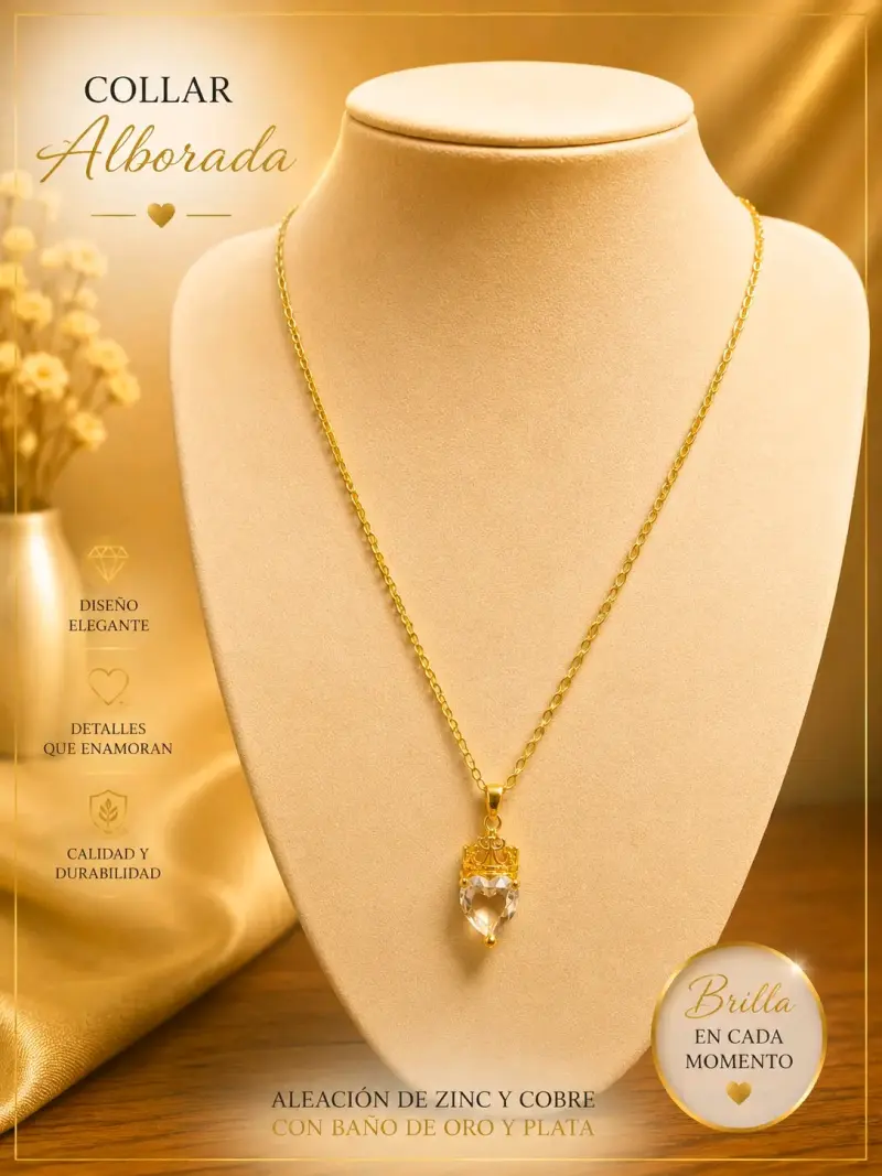 Collar Alborada con baño de oro y plata