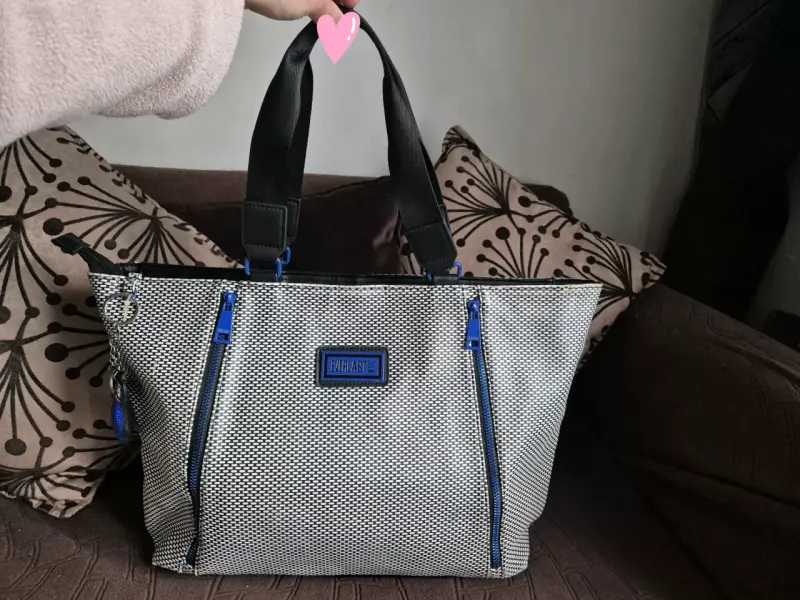 Bolso de mano Everlast gris con detalles azules - 1