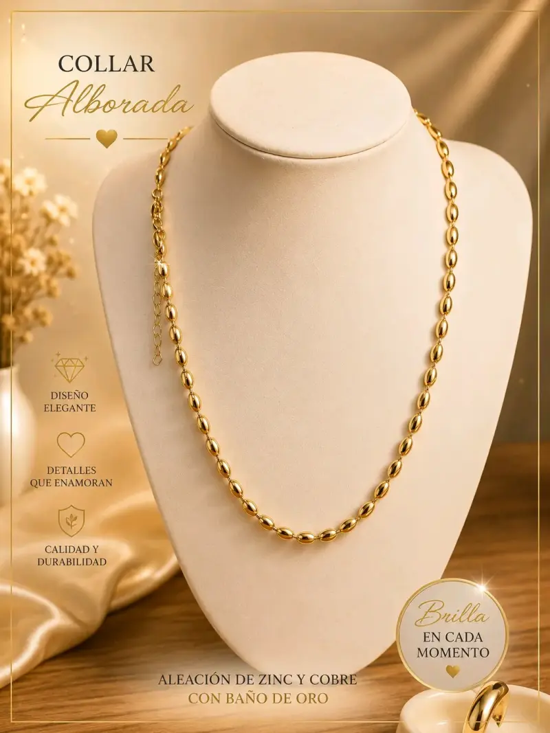 Collar Alborada con baño de oro elegante