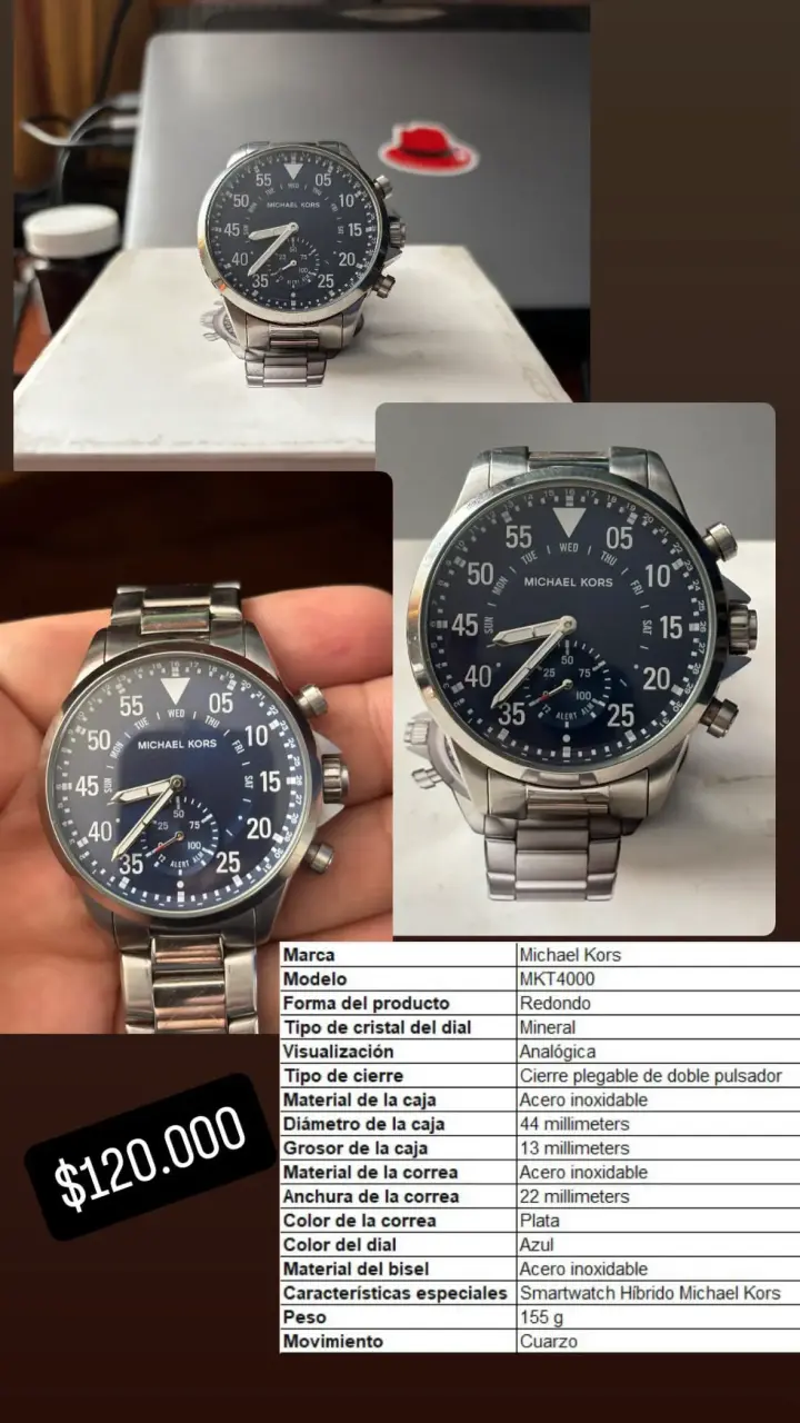 Reloj inteligente con correa de acero inoxidable - 6
