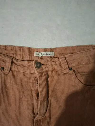 Pantalones de pana color marrón Freedom talla 40 - miniatura 1