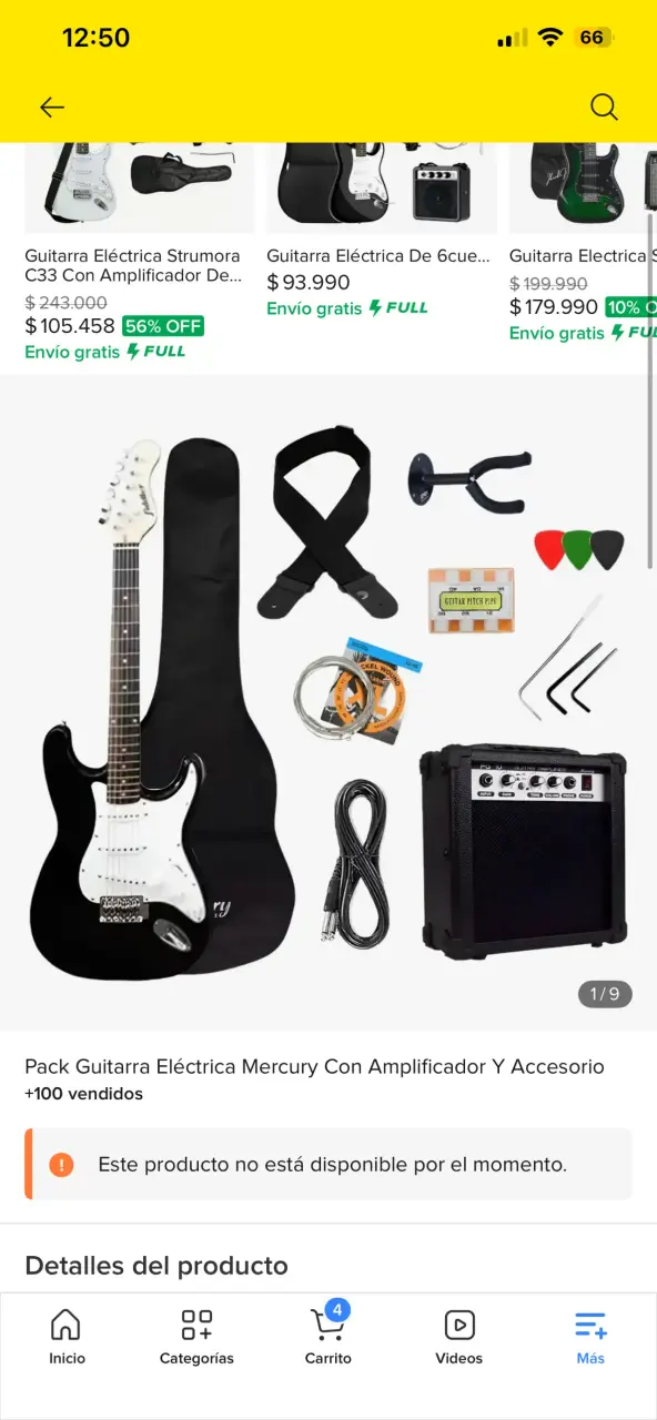 Pack Guitarra Eléctrica Mercury con Amplificador - 1
