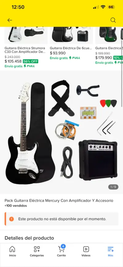 Pack Guitarra Eléctrica Mercury con Amplificador - miniatura 1