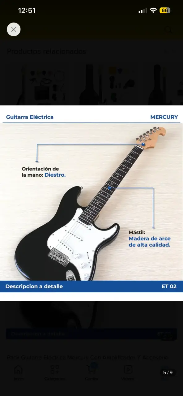 Pack Guitarra Eléctrica Mercury con Amplificador - 3