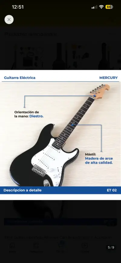 Pack Guitarra Eléctrica Mercury con Amplificador - miniatura 3