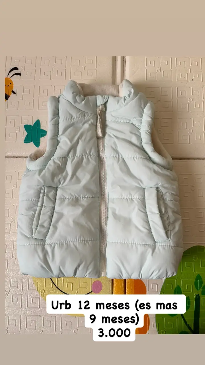 Parka sin mangas para bebé 9-12 meses