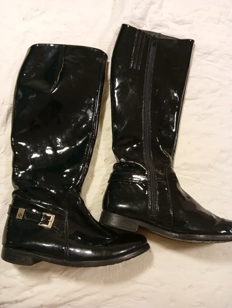 Botas largas de cuero marrón para mujer - 4