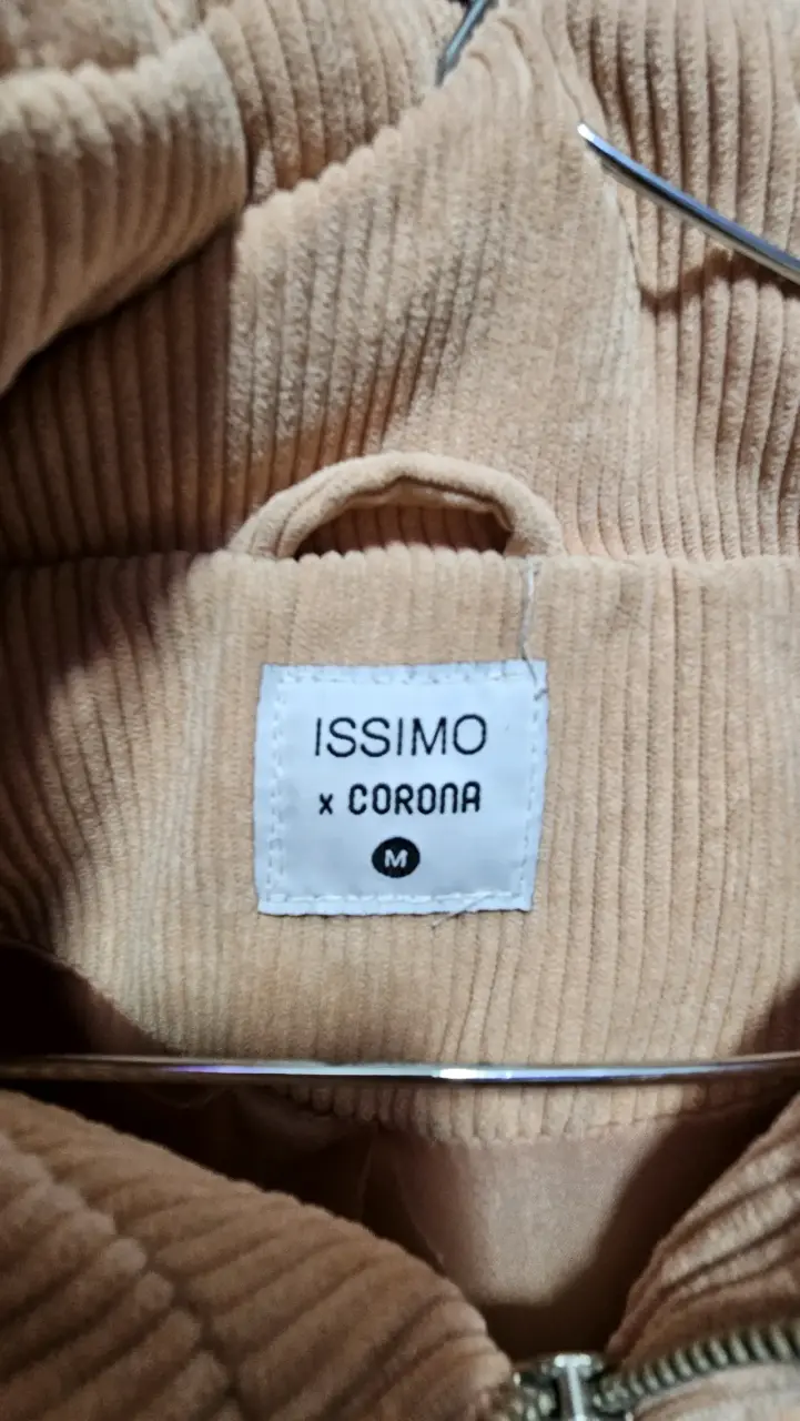 Chaqueta de cotele con cierre color salmon - 3