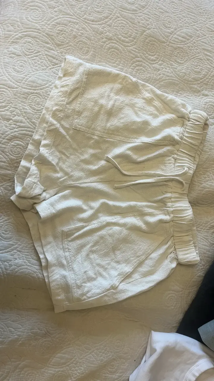 Shorts de lino blanco para mujer - 1