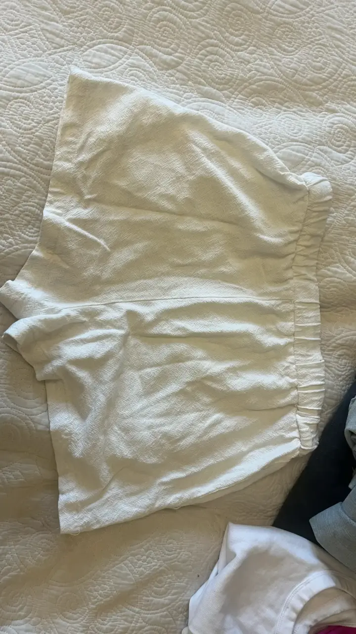 Shorts de lino blanco para mujer - 2