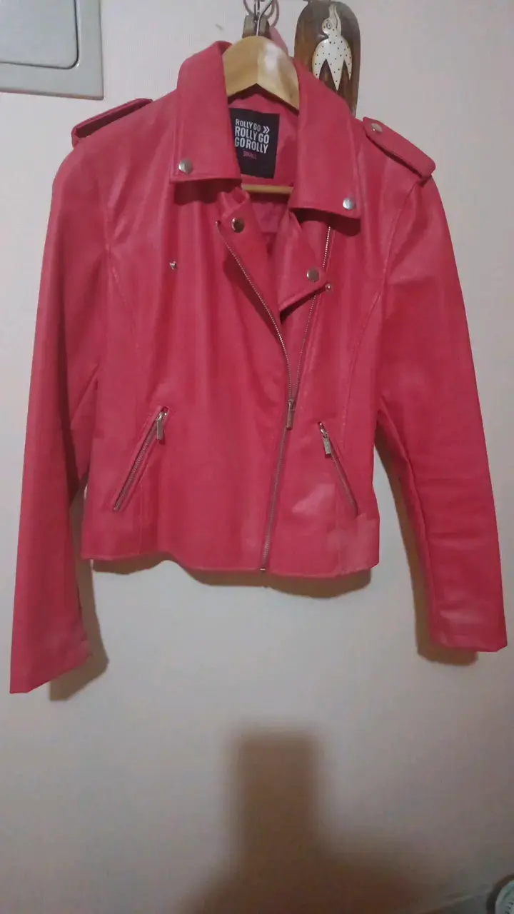 Chaqueta cuero sintético Rolly Go talla S sandia