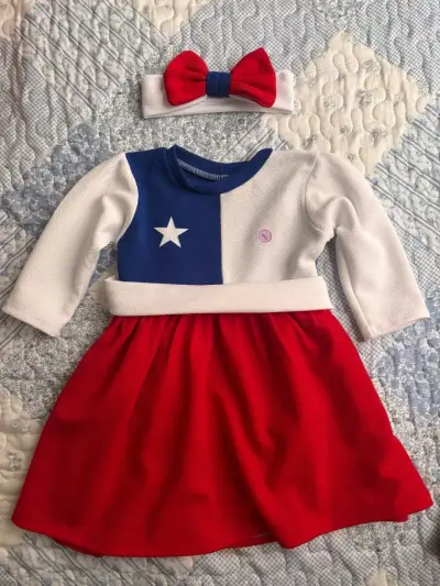 Vestidos de bebé y niñas bandera chilena - miniatura 1