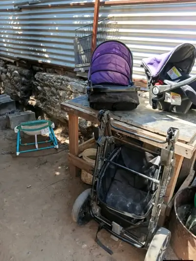 Coche doble para bebé Bebeglo morado - miniatura 3