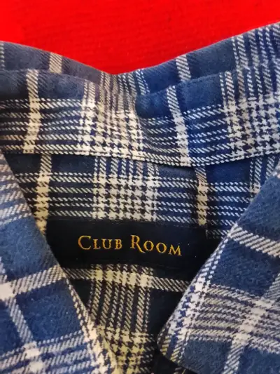 Camisa de franela a cuadros azul para hombre - miniatura 2