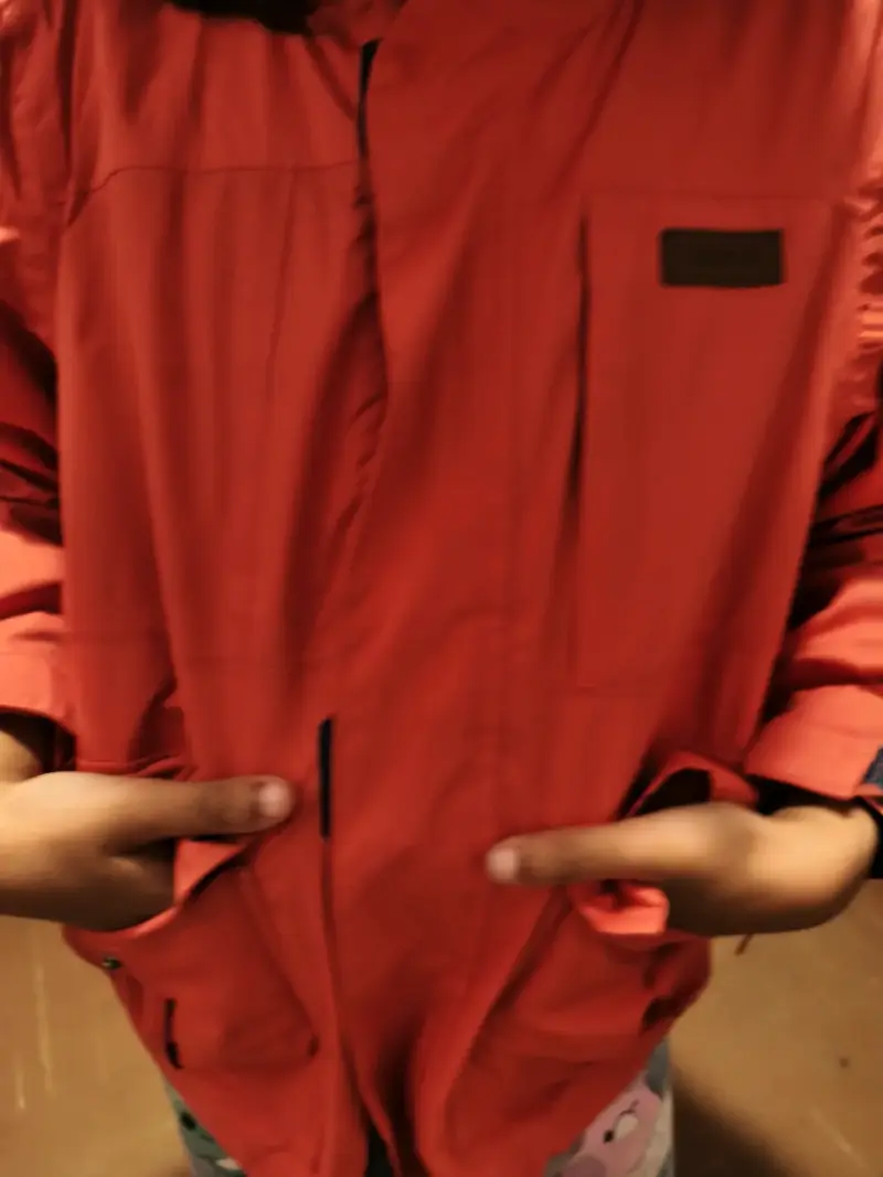 Chaqueta roja impermeable para niña o.niño T.6 - 1
