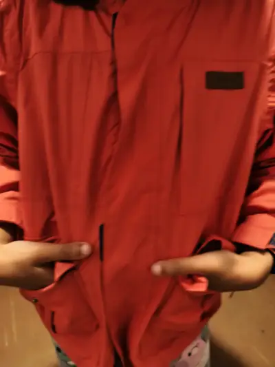 Chaqueta roja impermeable para niña o.niño T.6 - miniatura 1