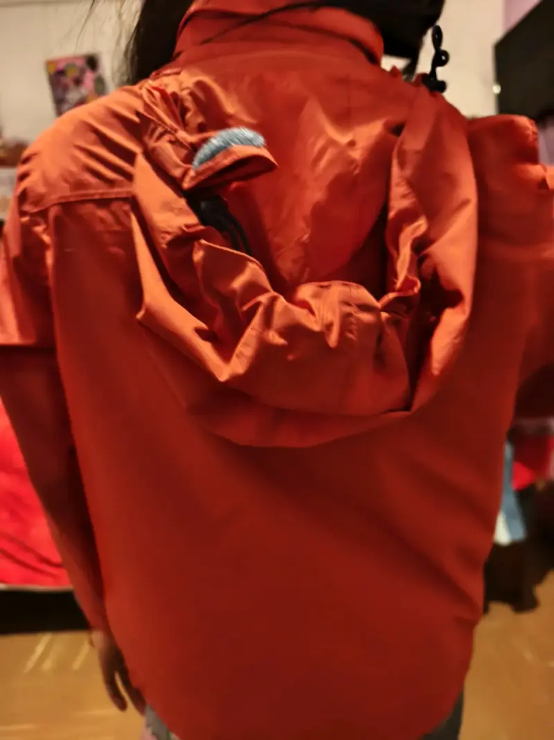Chaqueta roja impermeable para niña o.niño T.6 - 2