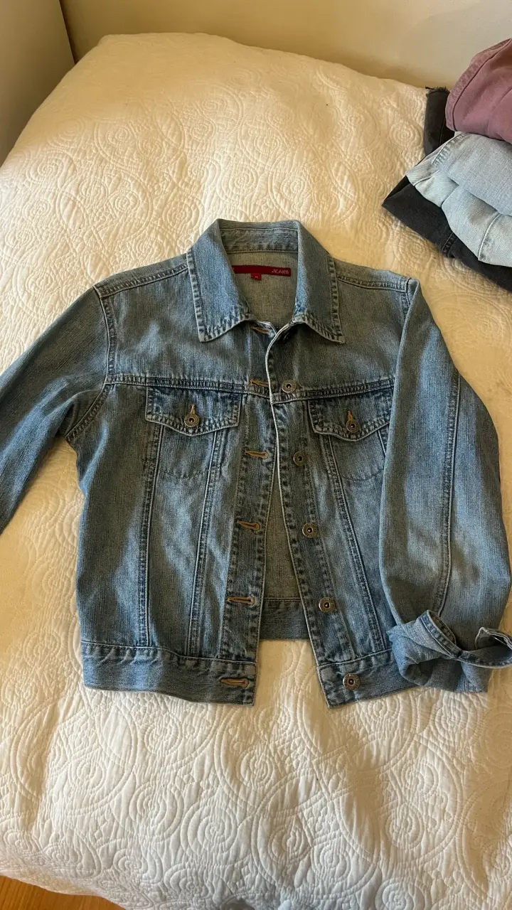 Chaqueta de mezclilla azul para mujer