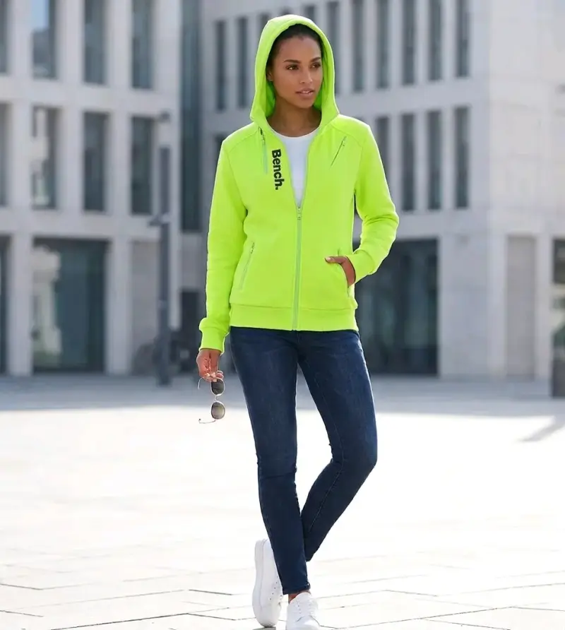Polerón deportivo verde neón Bench para mujer - 1